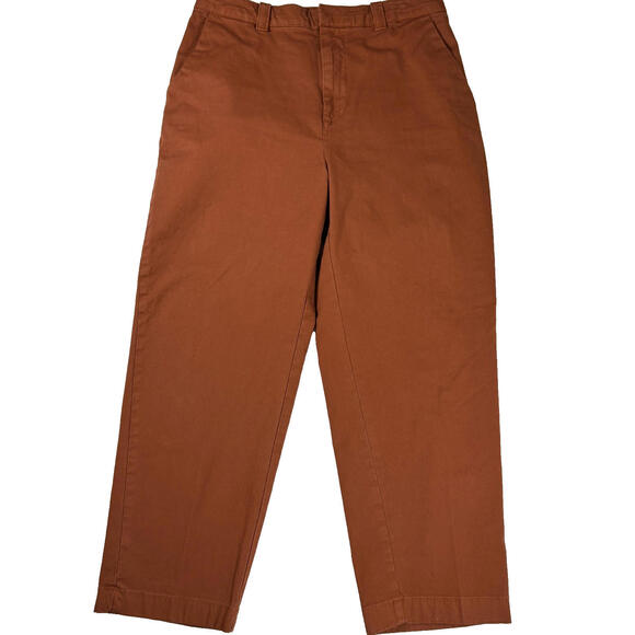 GAP Pants Womens 8 Straight Khaki Up Brown Rust Chino Casual Work Trousers - Picture 1 of 15